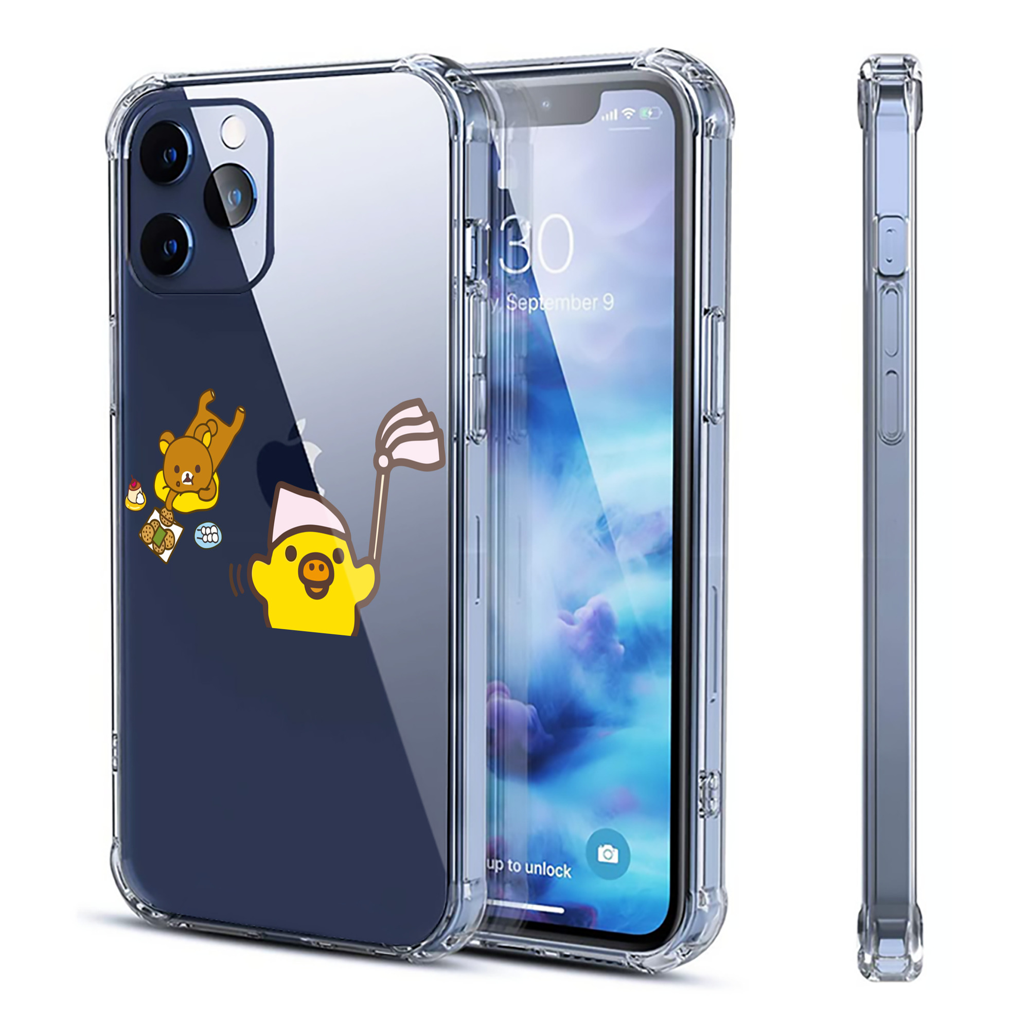 （画像用） リラックマ リラックマ キイロイトリ Rilakkuma Korilakkuma Kiiroitori 【iPhone 12シリーズ対応】透明スマホケース（クリアソフトケース）